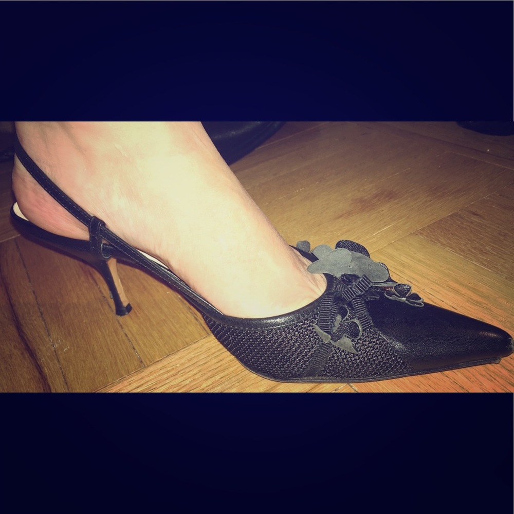 Rare Vintage Mui Mui floral decor heels